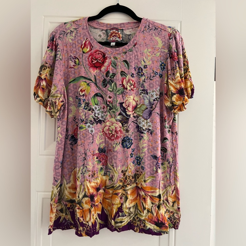 Johnny Was Floral Crew Neck Tee
